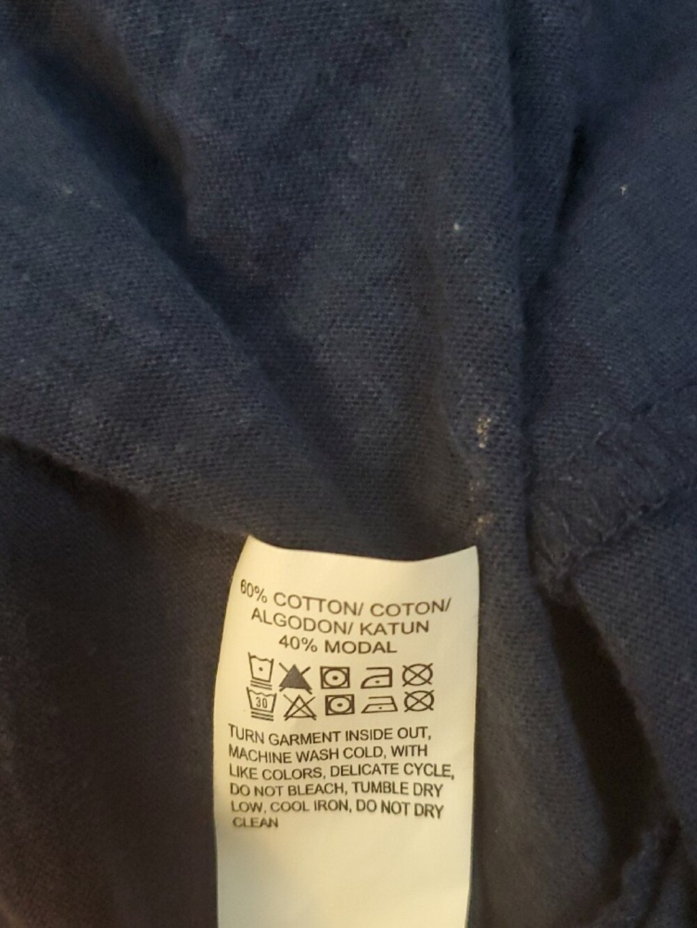 Lucky Brand 2X navy blue floral Printed Top - Picture 7 of 10
